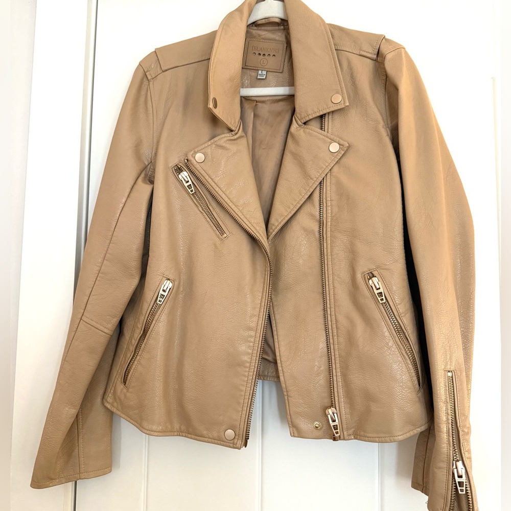 Blank NYC Tan Vegan Leather Jacket